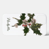 Weihnachten, Grüne Holly-Pflanze mit Berries Case-Mate iPhone Hülle (Rückseite (Horizontal))