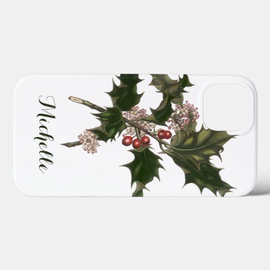 Weihnachten, Grüne Holly-Pflanze mit Berries Case-Mate iPhone Hülle (Rückseite (Horizontal))
