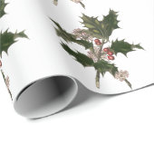 Weihnachten, Grüne Holly-Pflanze mit Berries Geschenkpapier (Rolleneckpunkt)