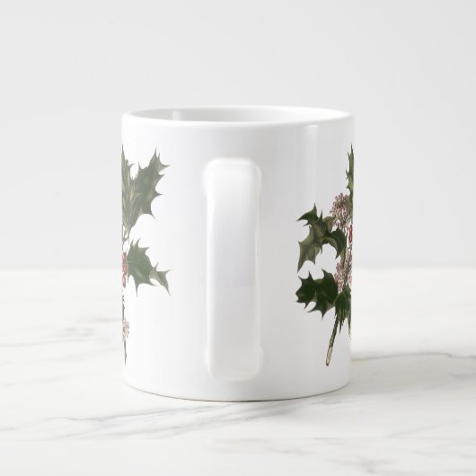 Weihnachten, Grüne Holly-Pflanze mit Berries Jumbo-Tasse (Rückseite)