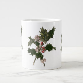 Weihnachten, Grüne Holly-Pflanze mit Berries Jumbo-Tasse