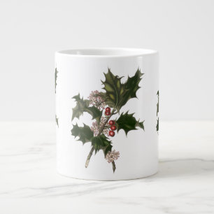 Weihnachten, Grüne Holly-Pflanze mit Berries Jumbo-Tasse
