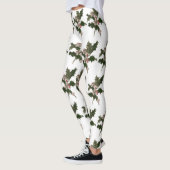 Weihnachten, Grüne Holly-Pflanze mit Berries Leggings (Links)