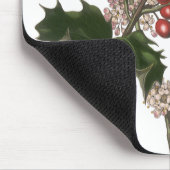 Weihnachten, Grüne Holly-Pflanze mit Berries Mousepad (Ecke)