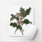 Weihnachten, Grüne Holly-Pflanze mit Berries Mousepad (Mit Mouse)