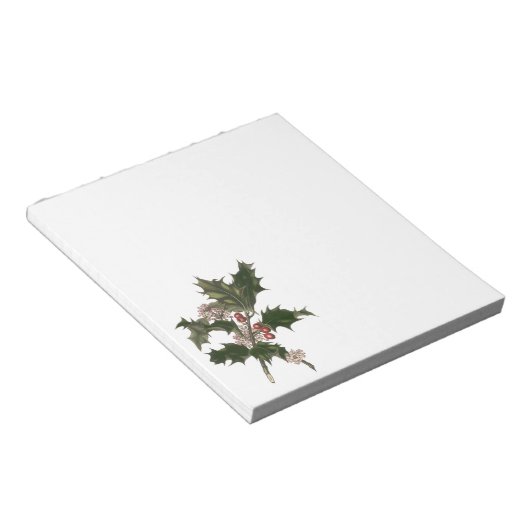 Weihnachten, Grüne Holly-Pflanze mit Berries Notizblock (angewinkelt)