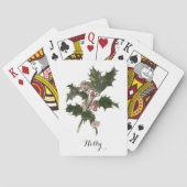 Weihnachten, Grüne Holly-Pflanze mit Berries Spielkarten (Rückseite)