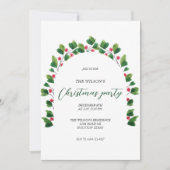 Weihnachten Grüne Rote Kleider Wasserfarbe Einladung (Vorderseite)