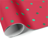 Weihnachten Grüne Satin Punkte Rot Elegante Weihna Geschenkpapier (Rolleneckpunkt)