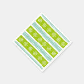 Weihnachten Grüne und Blaue Streifen mit Schneeflo Serviette (Ecke)