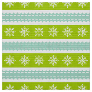 Weihnachten Grüne und Blaue Streifen mit Schneeflo Stoff