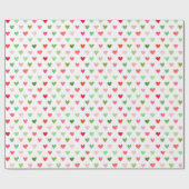 Weihnachten Grüne und rote Liebe Geschenkpapier (Flach)