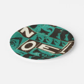 Weihnachten-grüner Block Pappteller (Schrägansicht)