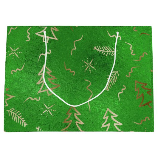 Weihnachten Grüner Fohlen Gold Doodles Weihnachtsg Große Geschenktüte (Vorderseite)