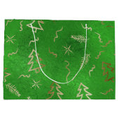 Weihnachten Grüner Fohlen Gold Doodles Weihnachtsg Große Geschenktüte (Rückseite)