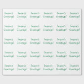 Weihnachten Grüner Schriftart - Die Grüße der Jahr Geschenkpapier (Flach)