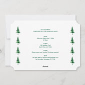 Weihnachten Grüner Wasserfarben Pine Tree Einladun (Rückseite)
