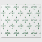 Weihnachten Grüner Wasserfarben Pine Tree Geschenkpapier (Flach)