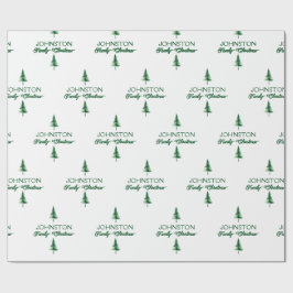 Weihnachten Grüner Wasserfarben Pine Tree Geschenkpapier