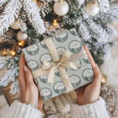 Weihnachten Grüner Wasserfarbenwald Urlaub Geschenkpapier