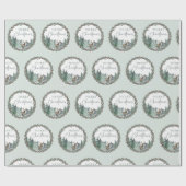 Weihnachten Grüner Wasserfarbenwald Urlaub Geschenkpapier (Flach)