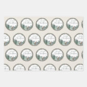 Weihnachten Grüner Wasserfarbenwald Urlaub Geschenkpapier Set (Vorderseite 2)