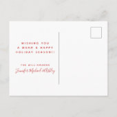 Weihnachten Grünes Blumenmuster Postkarte (Rückseite)