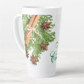 Weihnachten Grüntöne und Dinge Latte Tasse (Linke Ecke)