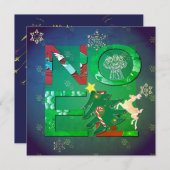 Weihnachten Gruß 2 Fotos Flachbildschirm Mitteilungskarte (Vorne/Hinten)