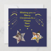 Weihnachten Gruß 2 Fotos Flachbildschirm Mitteilungskarte (Rückseite)