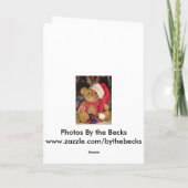 Weihnachten Gruß Card-Teddy Bären in rotem Hut. (Rückseite)