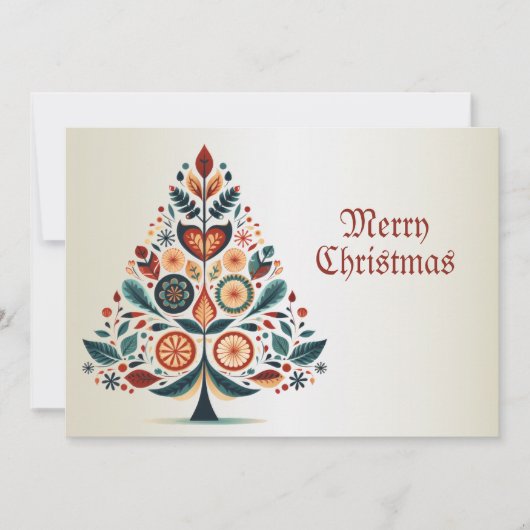 Weihnachten Gruß farbenfrohe Bäume (Vorderseite)