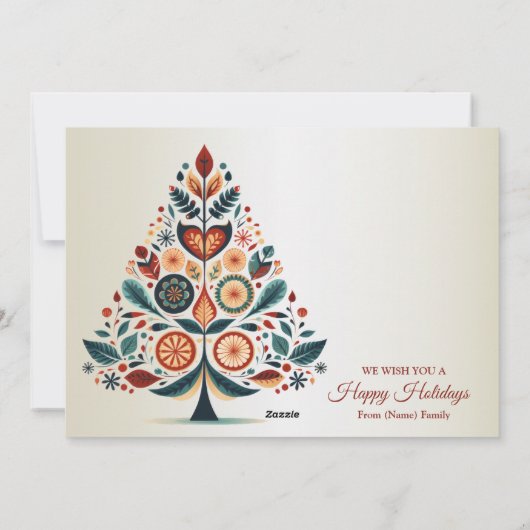 Weihnachten Gruß farbenfrohe Bäume (Rückseite)