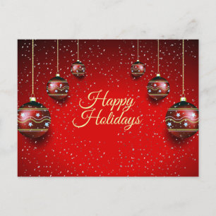 Weihnachten Gruß Golden Red Winter Feiertage Postkarte