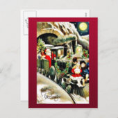 Weihnachten Gruß mit santa Claus Reisen in einem (Vorne/Hinten)