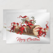 Weihnachten Gruß Rote Elfen Winter Elegante (Vorne/Hinten)