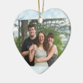 Weihnachten Grüße mit Ihrem Foto Blue Tree Keramik Ornament (Links)