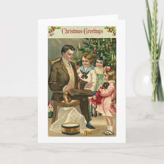 Weihnachten Grüße Vater und Kinder (Vorderseite)