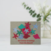 Weihnachten Grüße vom Strand. (Stehend Vorderseite)