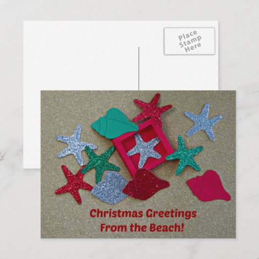 Weihnachten Grüße vom Strand. (Vorne/Hinten)