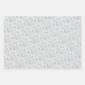 Weihnachten Grüße Winter Grün Wasserfarbe Geschenkpapier Set (Vorderseite 3)