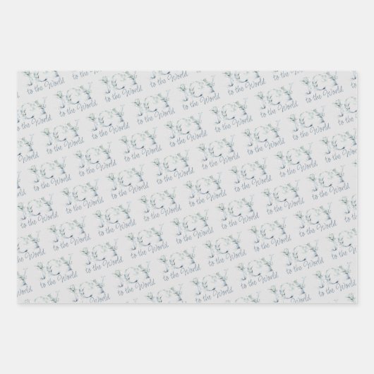 Weihnachten Grüße Winter Grün Wasserfarbe Geschenkpapier Set (Vorderseite 2)