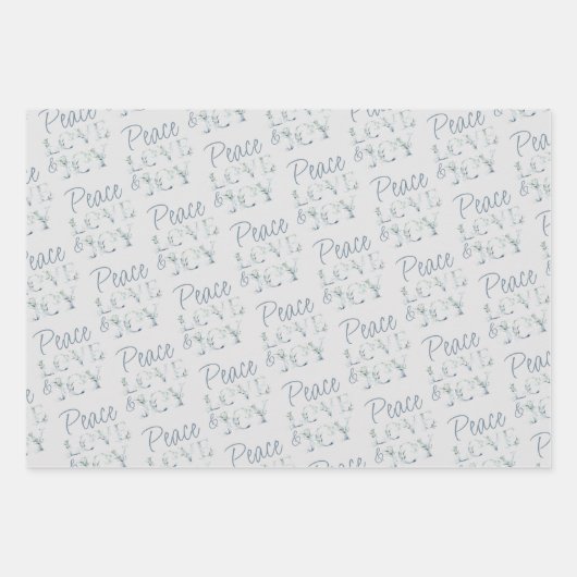 Weihnachten Grüße Winter Grün Wasserfarbe Geschenkpapier Set (Vorderseite)