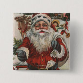 Weihnachten GrußWeihnachten mit Hirsch und Kindern Button (Vorderseite)