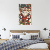 Weihnachten GrußWeihnachten mit Hirsch und Kindern Leinwanddruck (Insitu (Schlafzimmer))