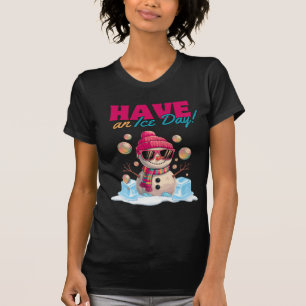 Weihnachten "Habe einen Eistag" Schneemann-T - Shi T-Shirt