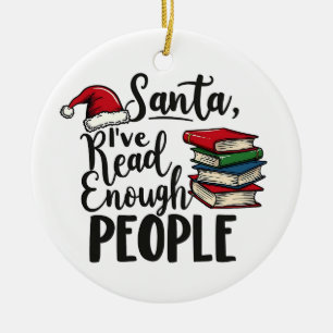 Weihnachten habe ich genug gelesen Leute buchen We Keramik Ornament