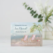 Weihnachten habe ich Wasserfarben Beach Moving Ankündigungspostkarte (Stehend Vorderseite)