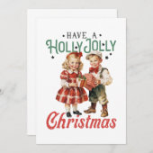 Weihnachten haben ein Holly Jolly Weihnachten Einladung (Vorne/Hinten)