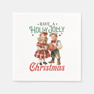 Weihnachten haben ein Holly Jolly Weihnachten Serviette